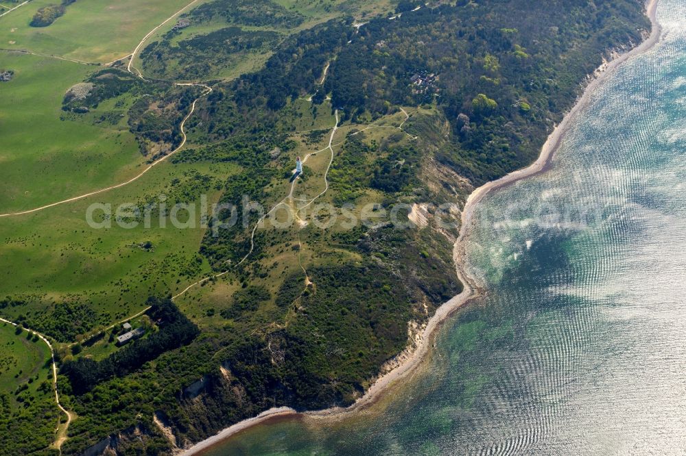 Insel Hiddensee from above - Coastline at the rocky cliffs of the island Hiddensee in the state Mecklenburg - Western Pomerania