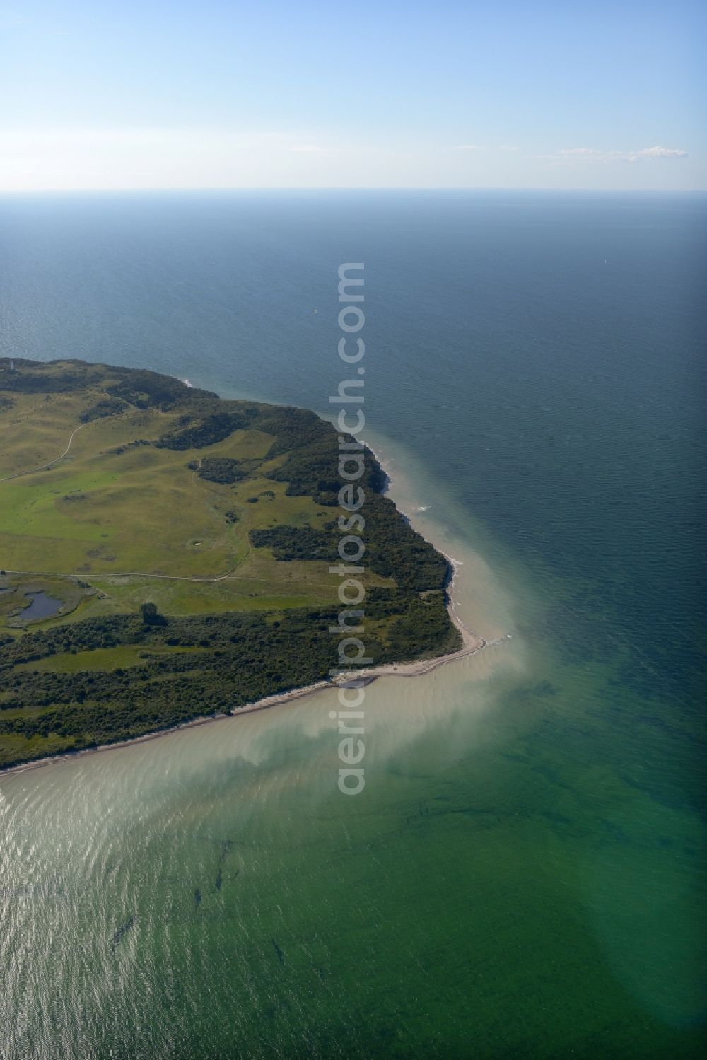 Insel Hiddensee from above - Coastline at the rocky cliffs of the island Hiddensee in the state Mecklenburg - Western Pomerania