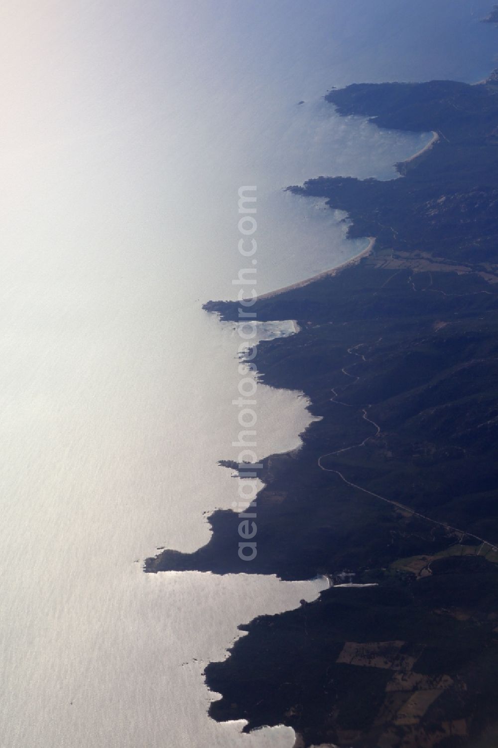 Sartène from above - Rugged coastal landscape on the rocky cliffs of the island of Corsica near Bonifacio in France