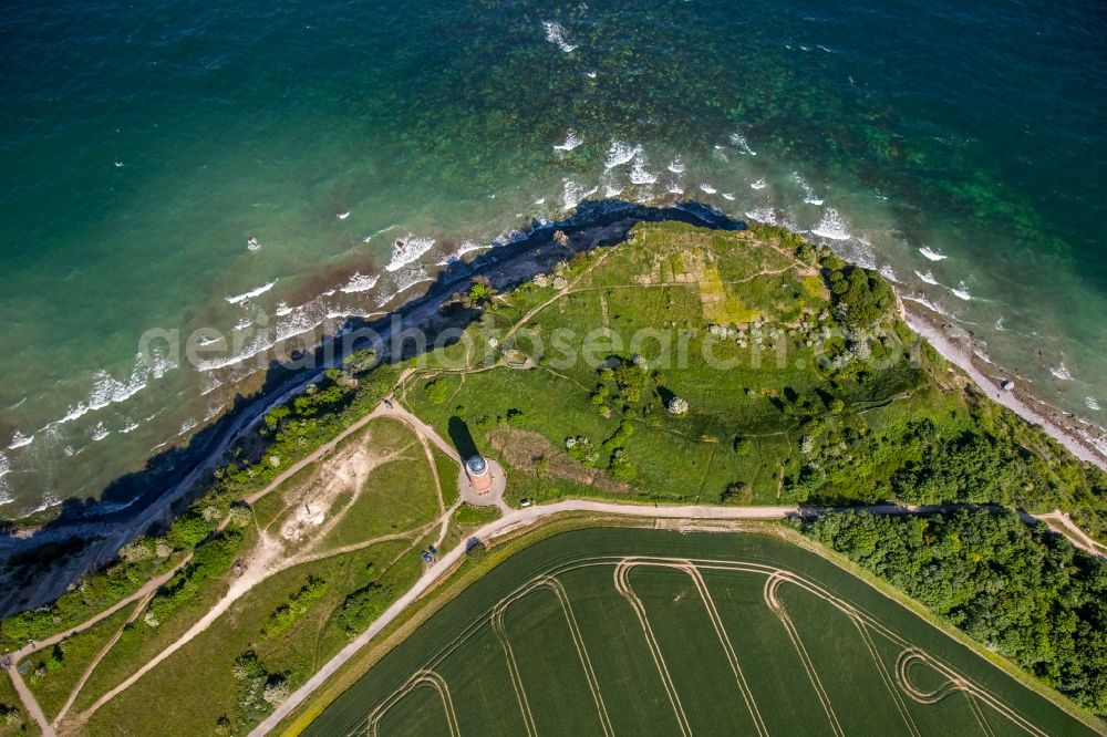 Putgarten from the bird's eye view: Coastline at the rocky cliffs of Island of Ruegen in the district Arkona in Putgarten in the state Mecklenburg - Western Pomerania