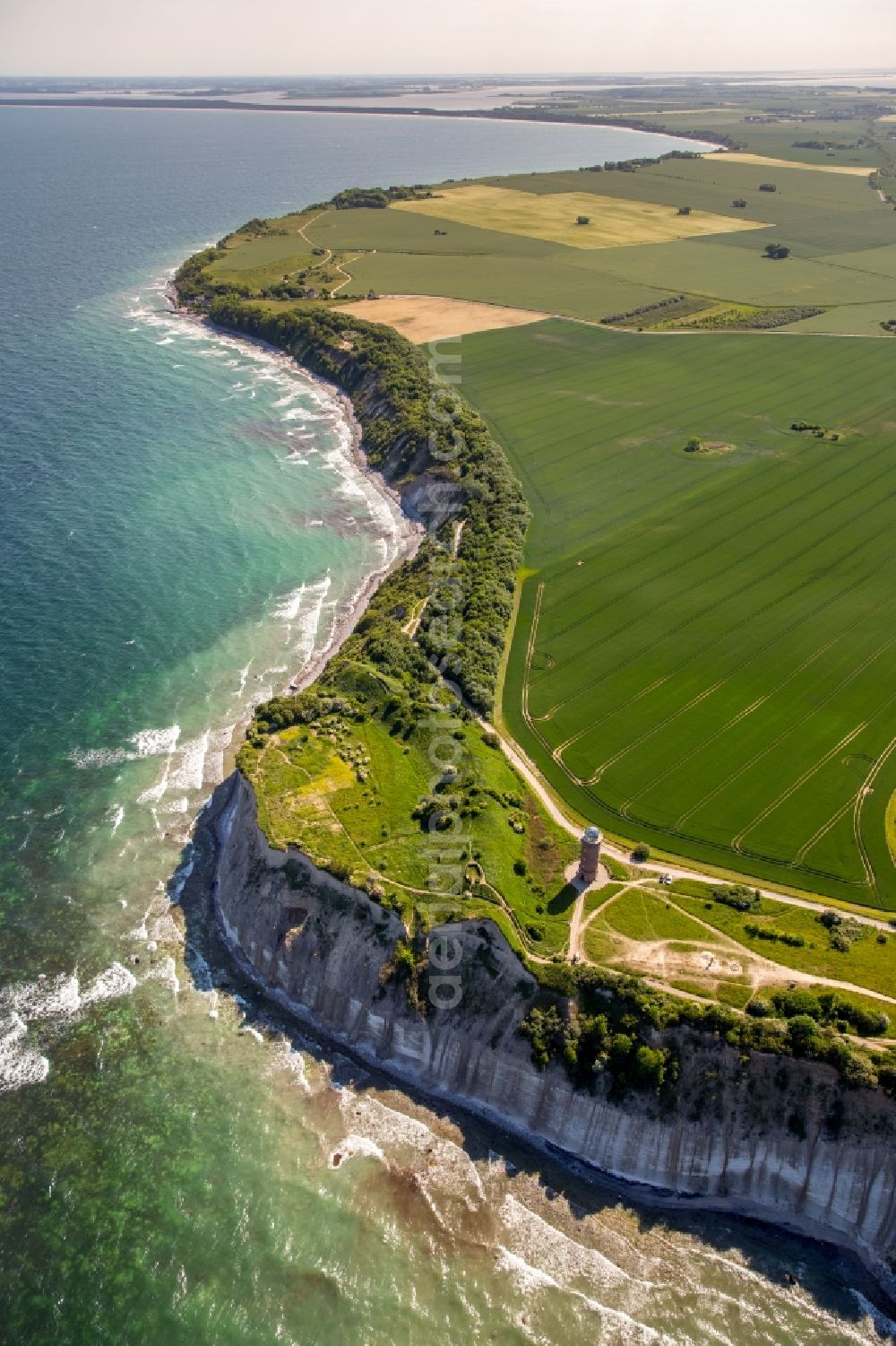 Aerial image Putgarten - Coastline at the rocky cliffs of Island of Ruegen in the district Arkona in Putgarten in the state Mecklenburg - Western Pomerania