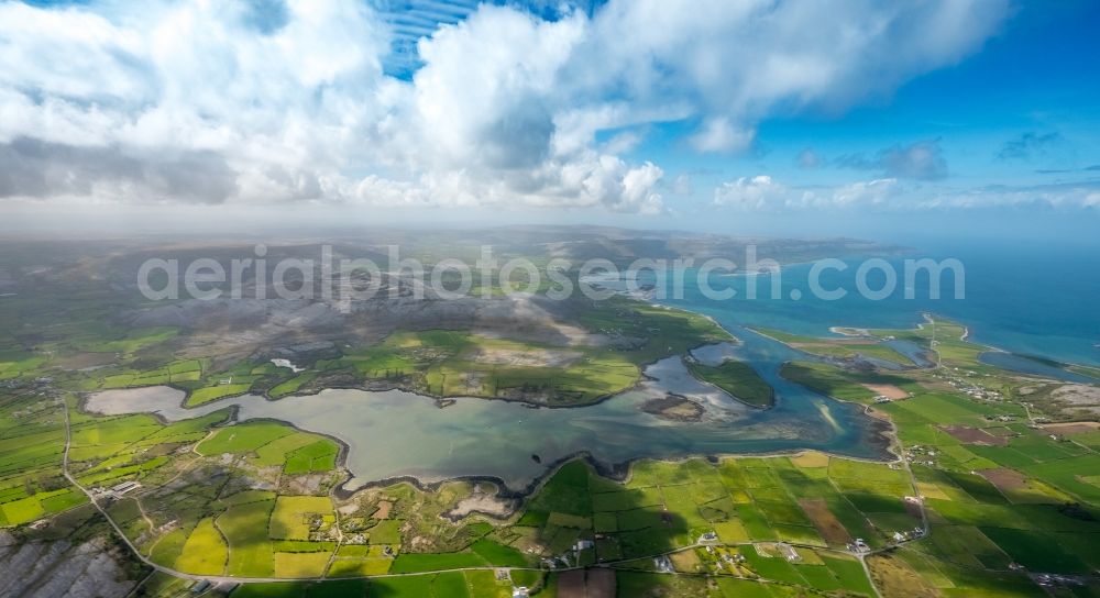 Aerial photograph Ballyvaughan - Coastline at the rocky cliffs of North Atlantic Ocean in Ballyvaughan in Clare, Ireland