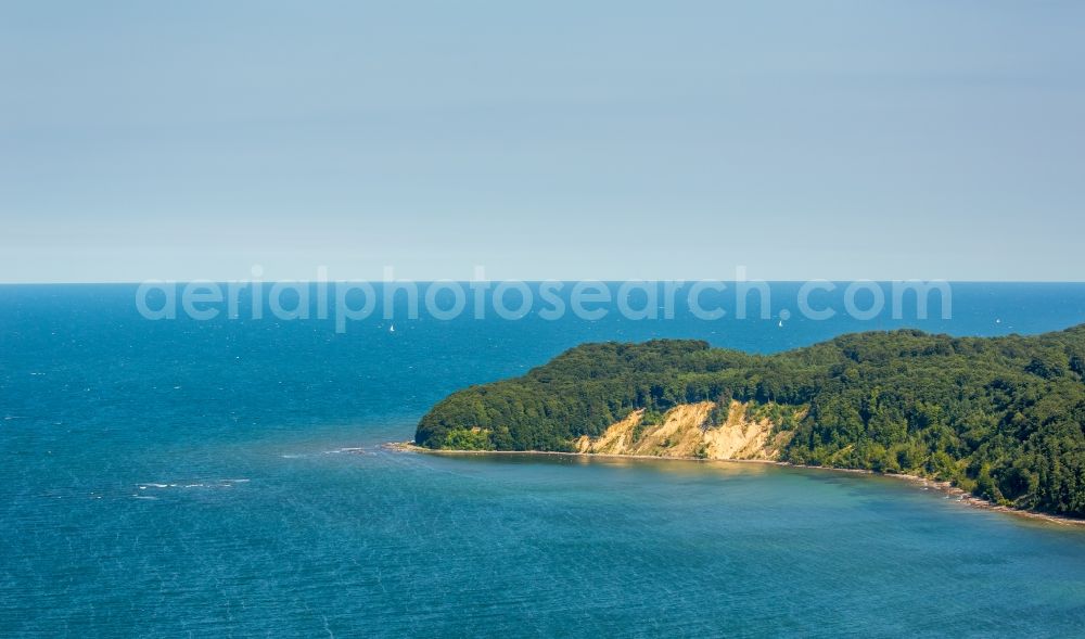 Binz from the bird's eye view: Coastline at the rocky cliffs of Baltic Sea in Binz in the state Mecklenburg - Western Pomerania