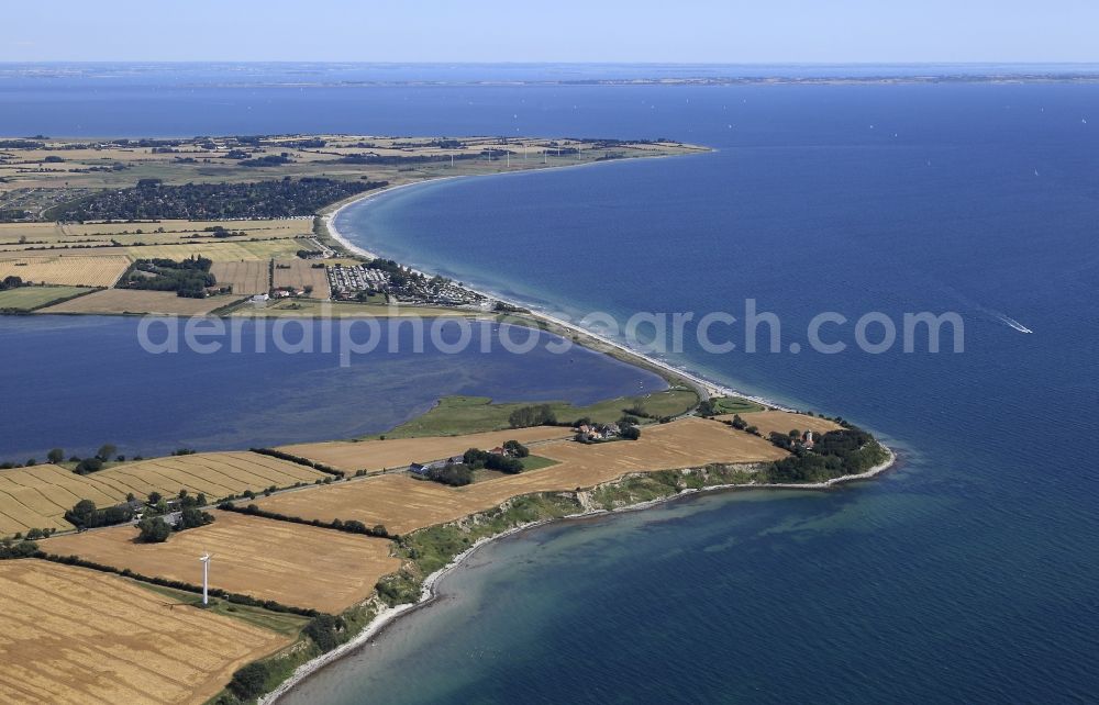 Sydals from above - Coastline at the rocky cliffs of Baltic see in Sydals in Denmark