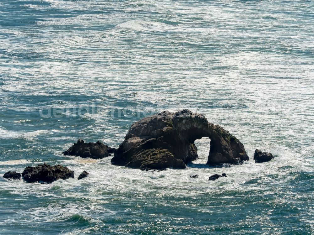 San Francisco from above - Coastline at the rocky cliffs of South Bay in San Francisco in California, USA