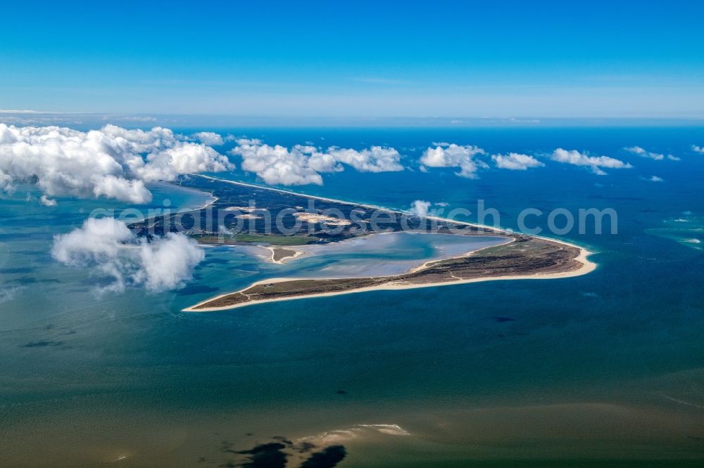 Aerial image List - Coastal landscape at Sylter Ellenbogen in List in the state Schleswig-Holstein, Germany