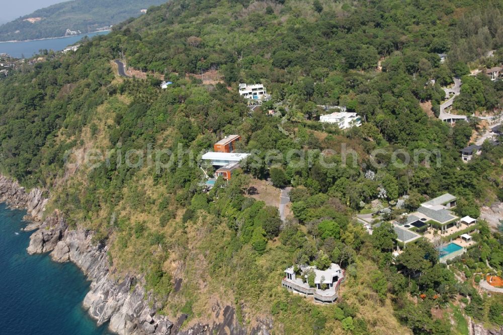 Kammala from the bird's eye view: The coastal area near Kammala on the island of Phuket in Thailand with the Iguana Beach is located in the west of the island and is determined by exclusive hotels