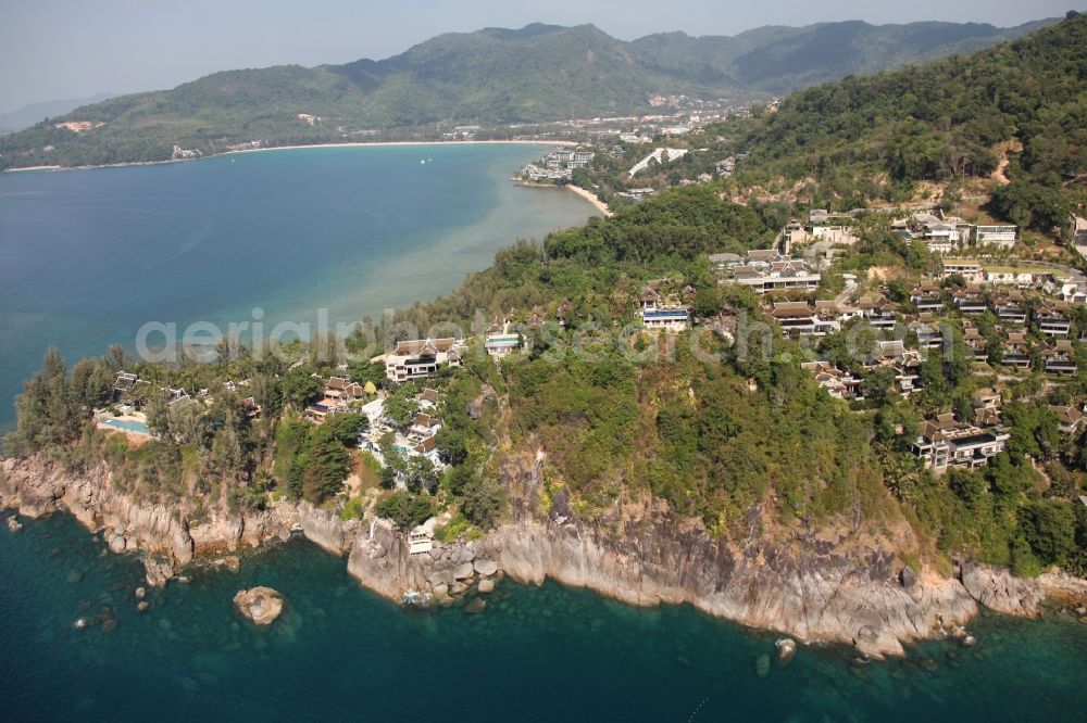 Kammala from above - The coastal area near Kammala on the island of Phuket in Thailand with the Iguana Beach is located in the west of the island and is determined by exclusive hotels