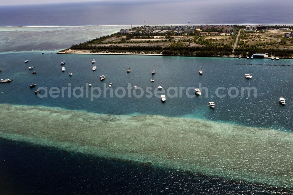 Aerial photograph Dharanboodhoo - Coastal Indian Ocean - island in Dhahran Boodhoo in Central Province, Maldives