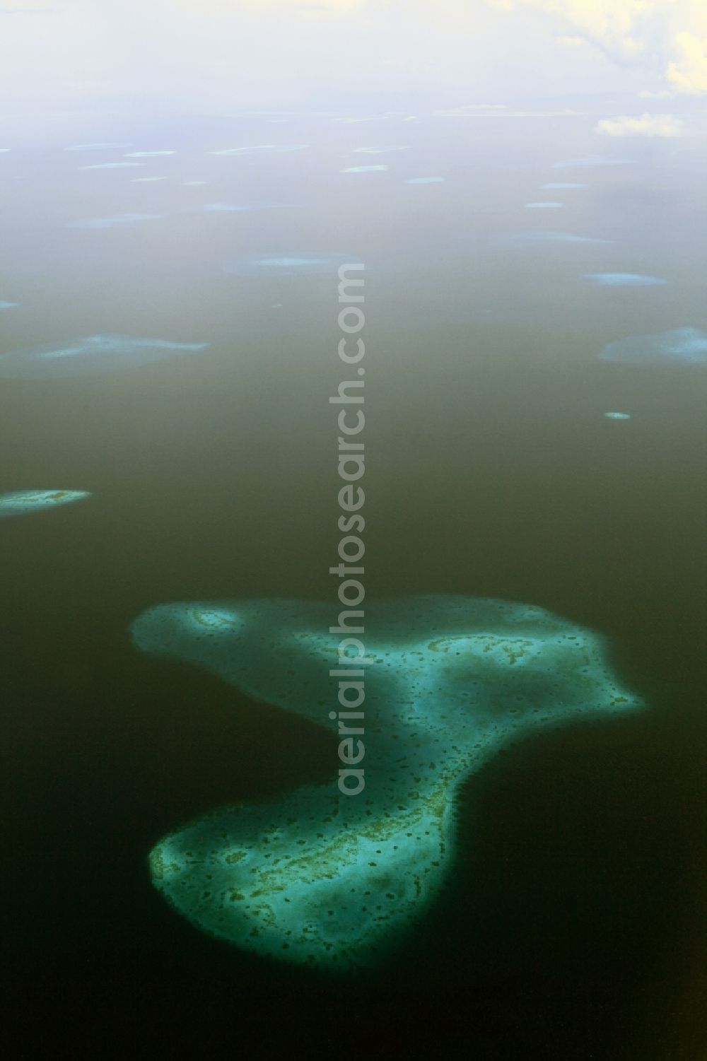 Dharanboodhoo from above - Coastal Indian Ocean - island in Dhahran Boodhoo in Central Province, Maldives