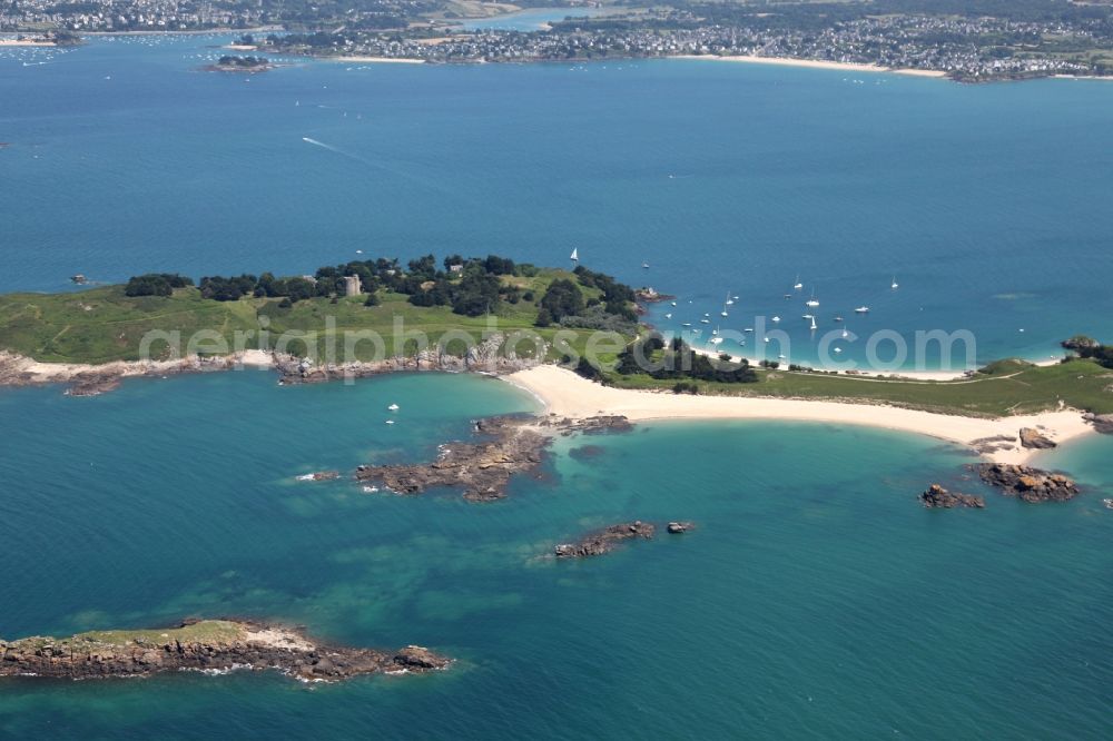 Saint-Jacut-de-la-Mer from above - Coastal area of the L'archipel of Ebihens - Island in Saint-Jacut-de-la-Mer in Brittany, France