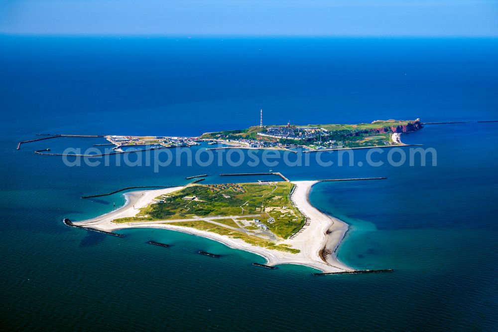 Aerial image Helgoland - Coastal area of the duen- Island including airfield in Helgoland in the state Schleswig-Holstein, Germany