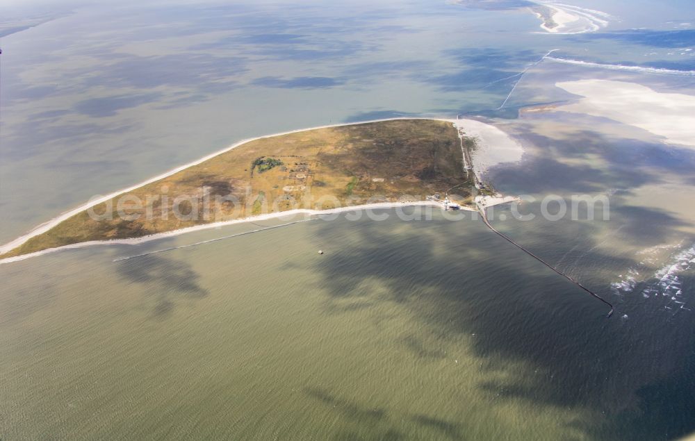 Wangerooge from the bird's eye view: Coastal area of the Insel Minsener Oog - Island in Wangerland in the state Lower Saxony, Germany