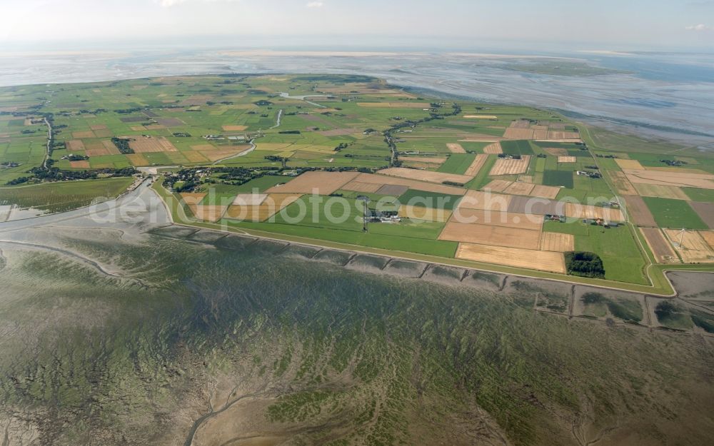 Aerial image Pellworm - Coastal area of the Pellworm - Island in Pellworm in the state Schleswig-Holstein