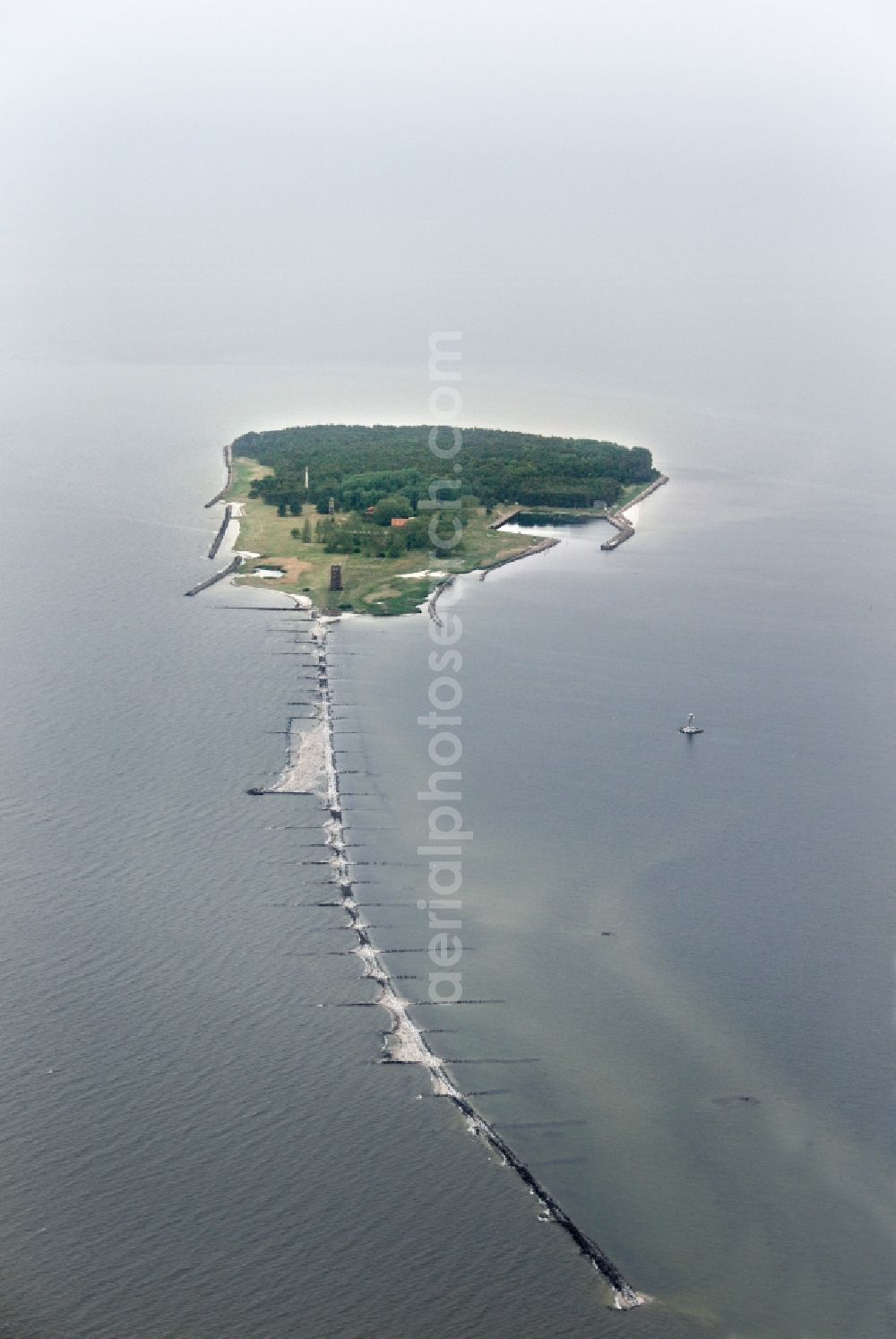 Kröslin from above - Coastal area of the Island Ruden in Kroeslin in the state Mecklenburg - Western Pomerania, Germany