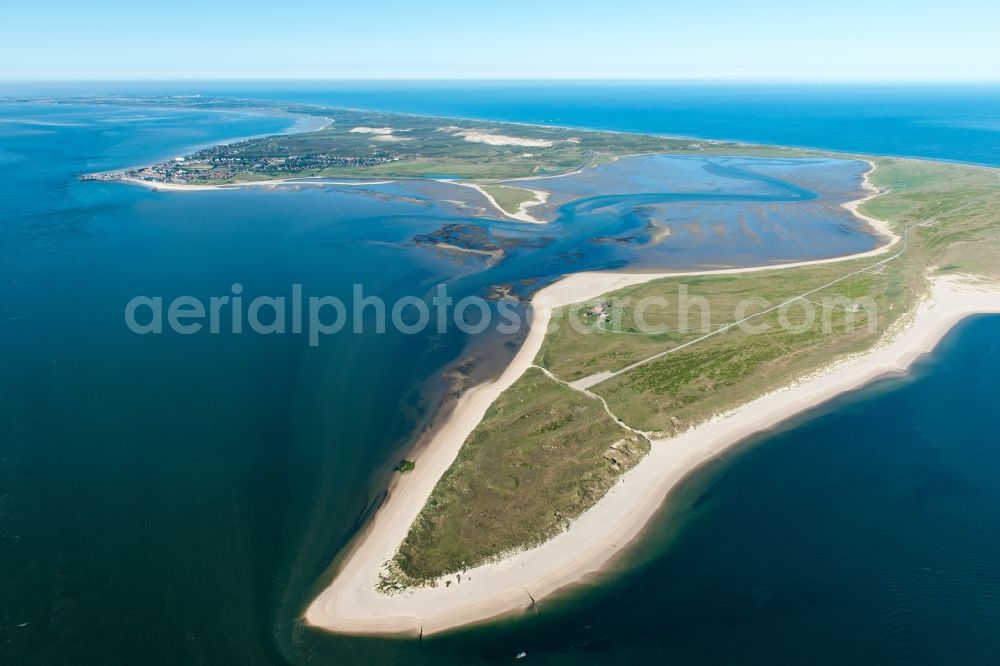 List from the bird's eye view: Coastal area of the Insel Sylt in List in the state Schleswig-Holstein