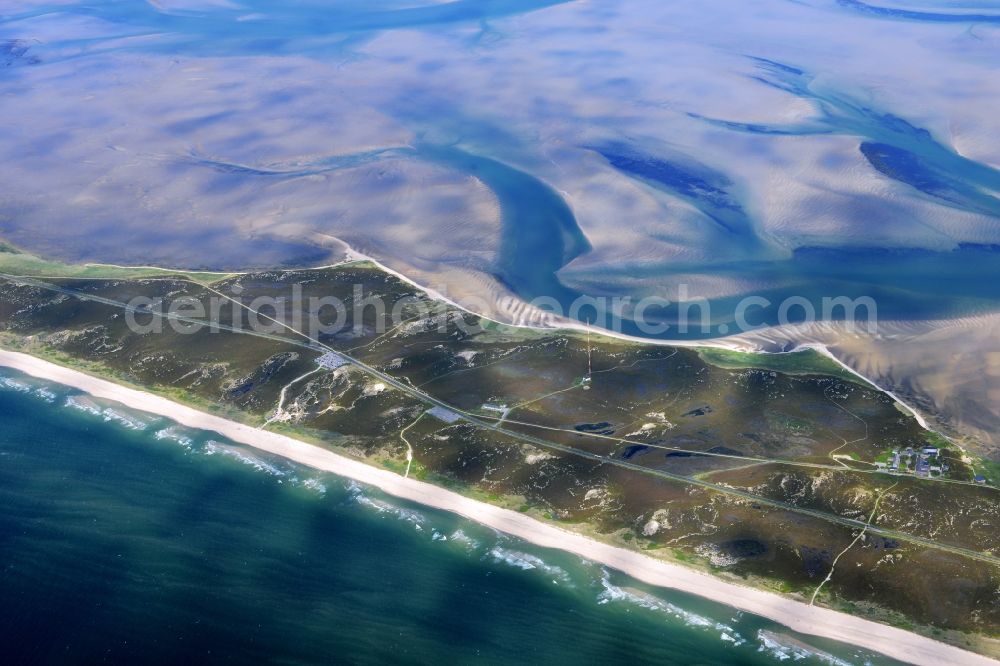 Aerial image List - Coastal area of the Insel Sylt on North - Island in List in the state Schleswig-Holstein