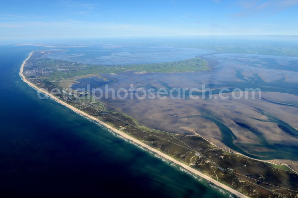 Aerial photograph List - Coastal area of the Insel Sylt on North - Island in List in the state Schleswig-Holstein