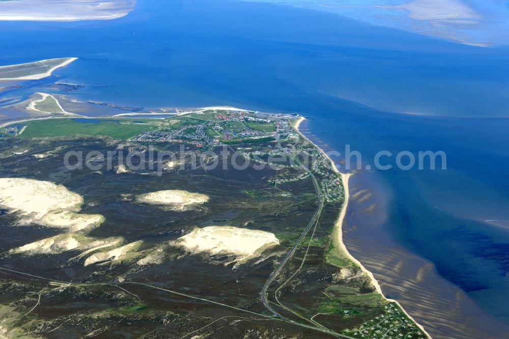 Aerial image List - Coastal area of the Insel Sylt on North - Island in List in the state Schleswig-Holstein