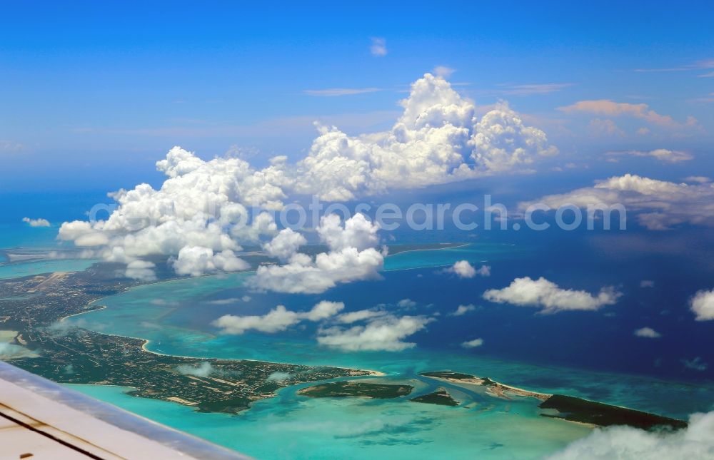 Aerial image Cave Cay - Coastal Caribbean Pacific islands on the edge of the North Atlantic Ocean in Cave Cay Iceland, Bahamas