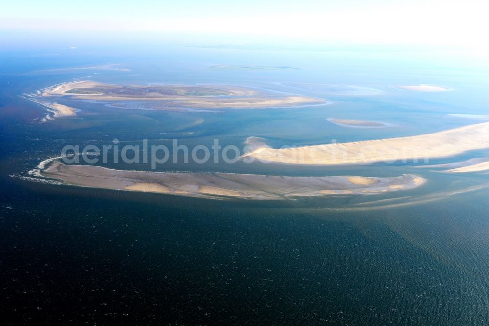 Aerial image Nigehörn - North Sea coastal region of the conservation reserve and bird sanctuary - island in Nigehoern in state of Hamburg