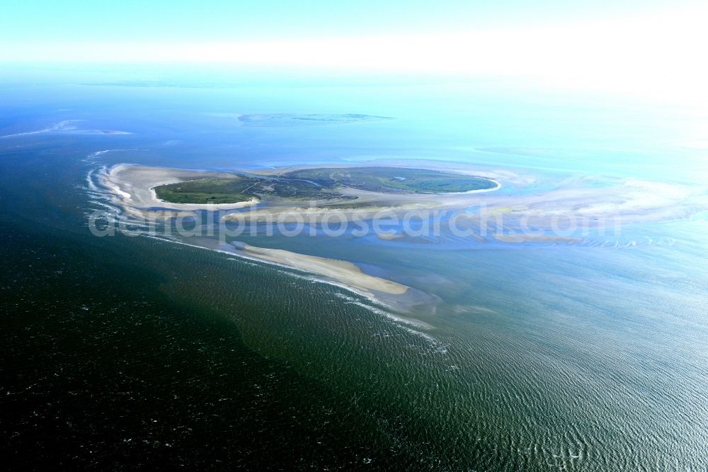 Aerial photograph Nigehörn - North Sea coastal region of the conservation reserve and bird sanctuary - island in Nigehoern in state of Hamburg