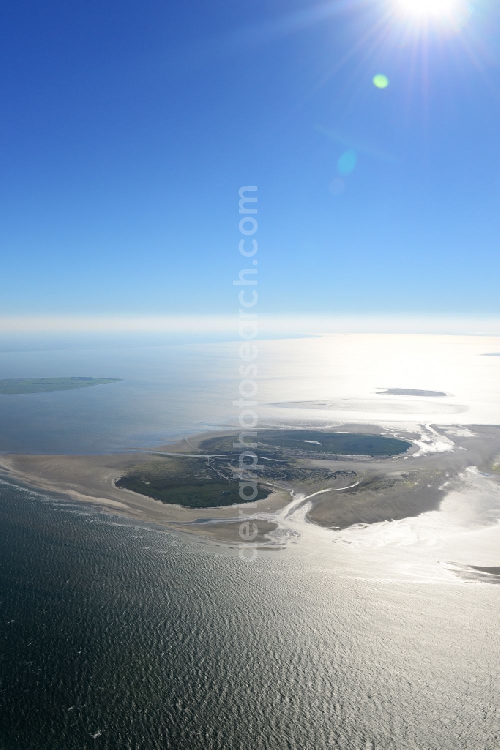 Aerial photograph Nigehörn - North Sea coastal region of the conservation reserve and bird sanctuary - island in Nigehoern in state of Hamburg