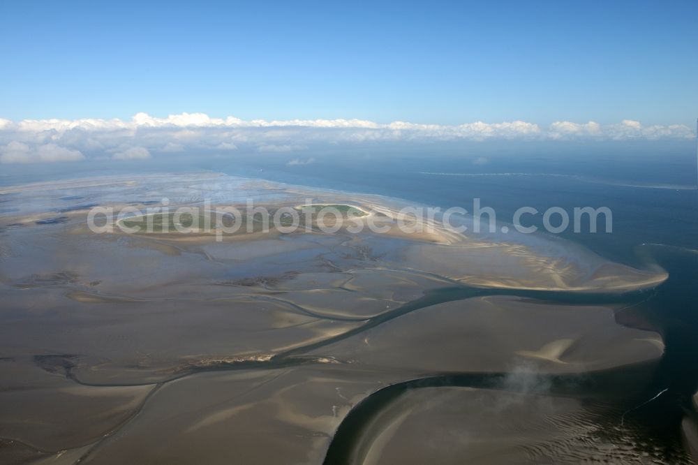 Aerial photograph Nigehörn - North Sea coastal region of the conservation reserve and bird sanctuary - island in Nigehoern in state of Hamburg