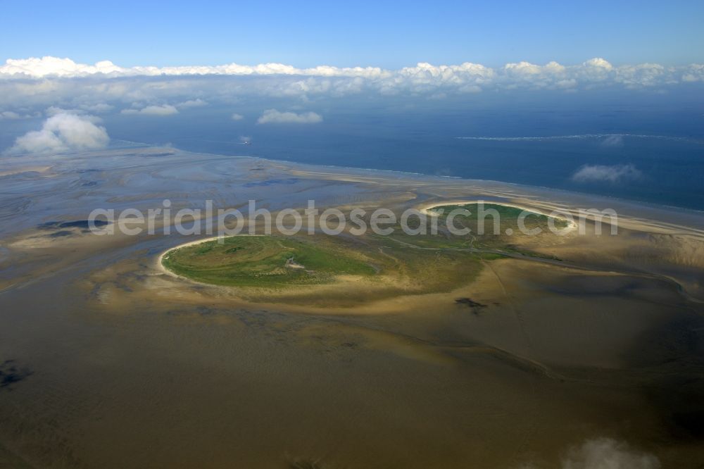 Aerial image Nigehörn - North Sea coastal region of the conservation reserve and bird sanctuary - island in Nigehoern in state of Hamburg