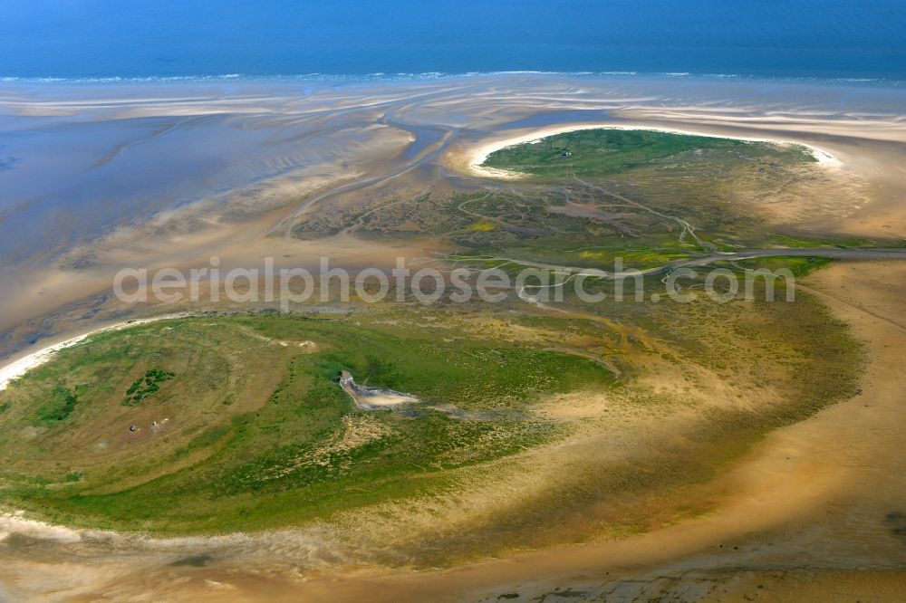 Aerial photograph Nigehörn - North Sea coastal region of the conservation reserve and bird sanctuary - island in Nigehoern in state of Hamburg