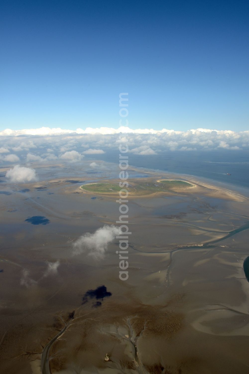 Aerial photograph Nigehörn - North Sea coastal region of the conservation reserve and bird sanctuary - island in Nigehoern in state of Hamburg