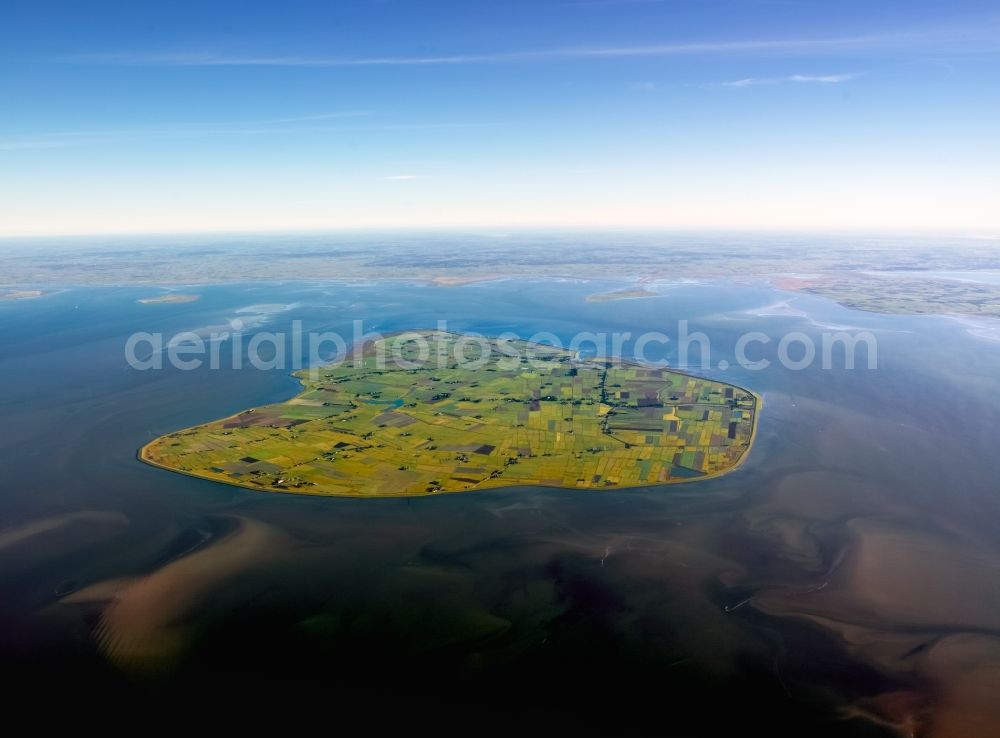 Aerial image Pellworm - Coastal area of the North Frisian North Sea island Pellworm in the state Schleswig-Holstein, Germany