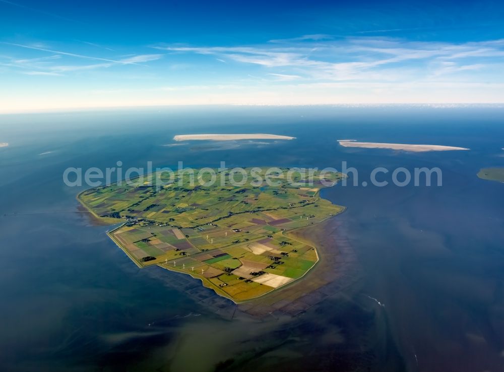 Aerial photograph Pellworm - Coastal area of the North Frisian North Sea island Pellworm in the state Schleswig-Holstein, Germany