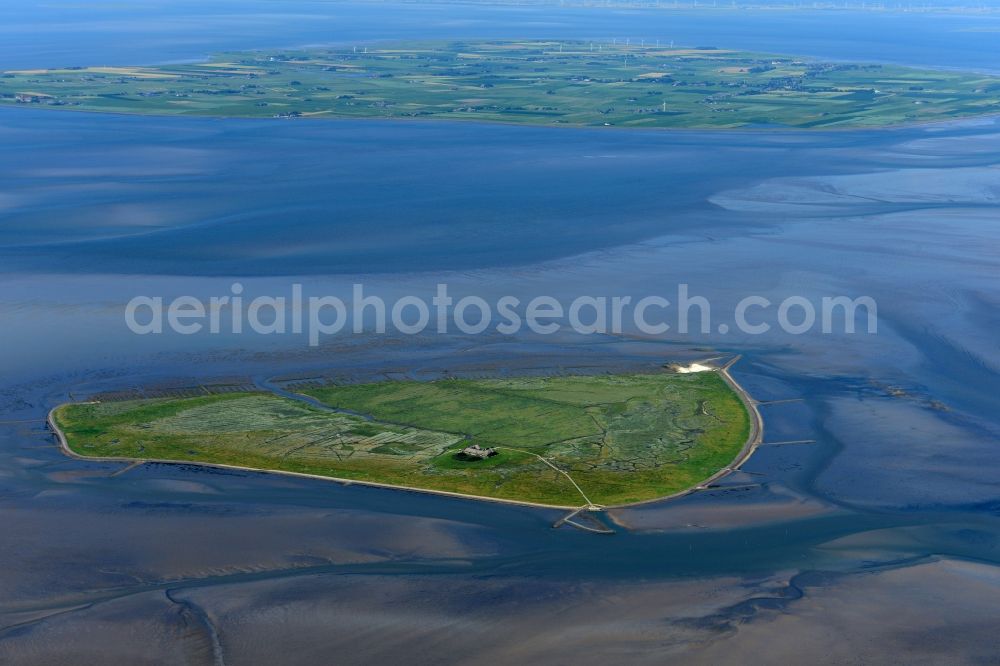 Aerial image Pellworm - Coastal area of the North Sea Hallig Suederoog - Island in Pellworm in the state Schleswig-Holstein