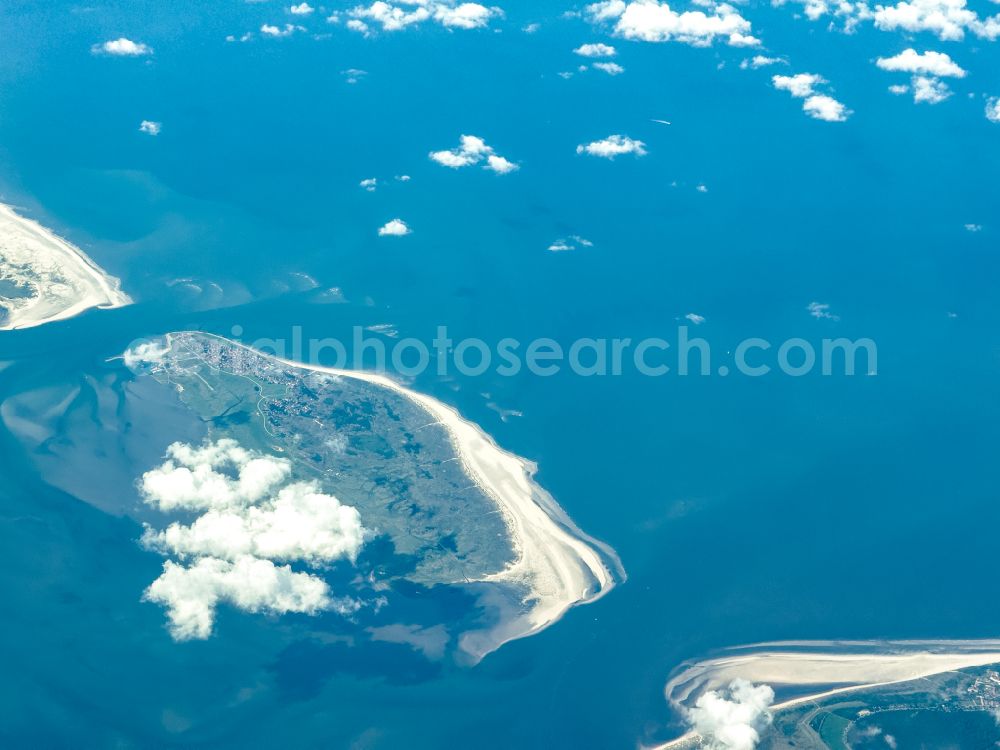 Aerial image Baltrum - Coastal area North Sea - Island in Baltrum East Frisian Islands in the state Lower Saxony, Germany