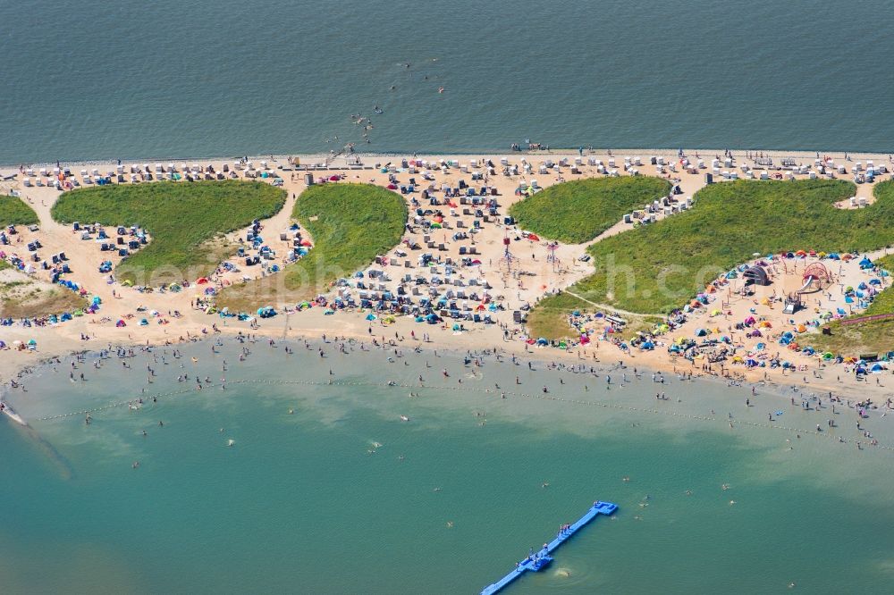 Aerial photograph Büsum - Coastal area of the North Sea - Island in Buesum in the state Schleswig-Holstein