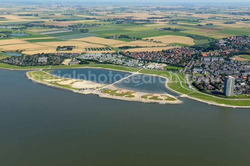 Büsum from above - Coastal area of the North Sea - Island in Buesum in the state Schleswig-Holstein