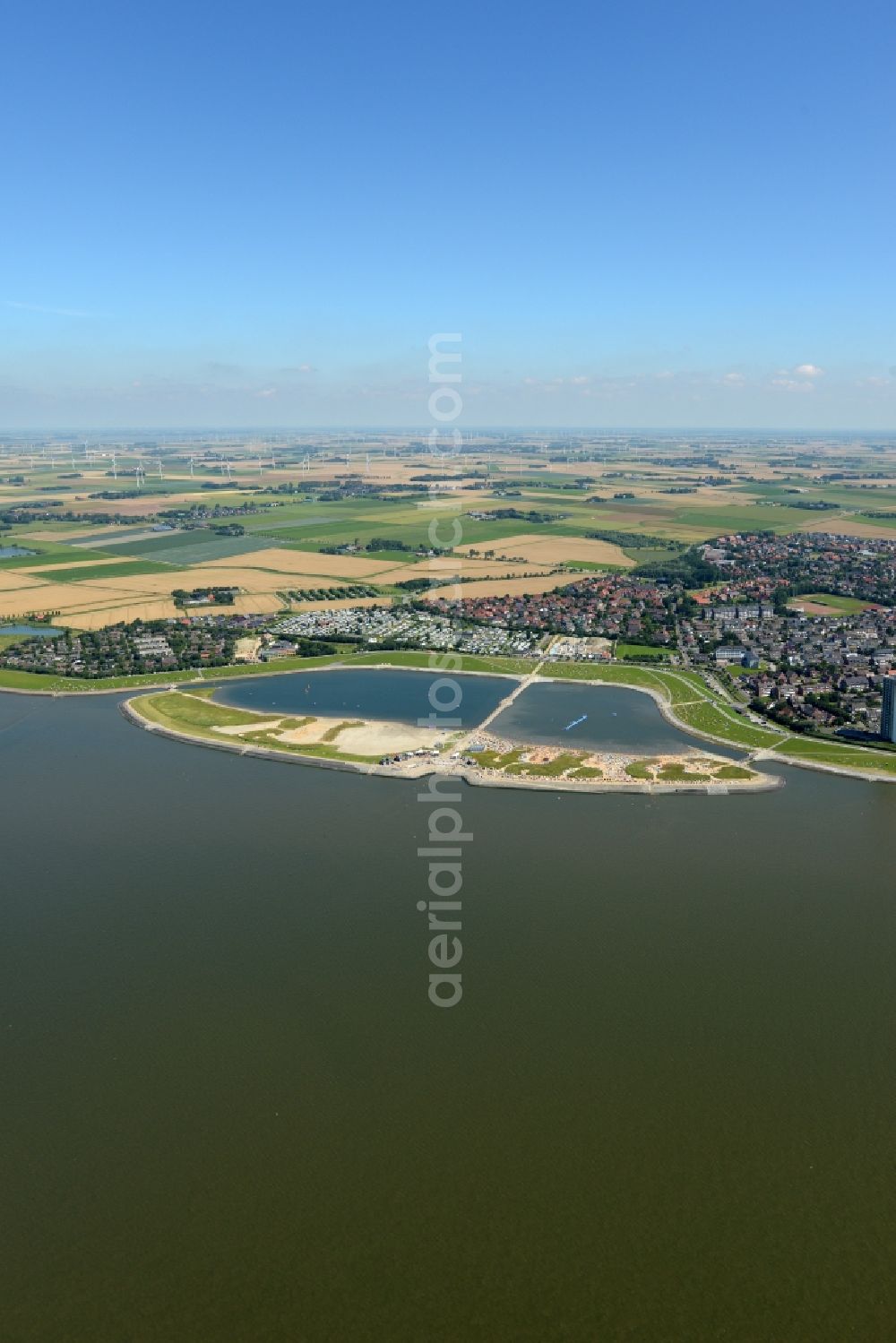 Büsum from the bird's eye view: Coastal area of the North Sea - Island in Buesum in the state Schleswig-Holstein