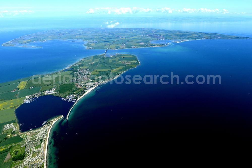 Burg auf Fehmarn from above - Coastal area of the North Sea - Island in Burg auf Fehmarn in the state Schleswig-Holstein