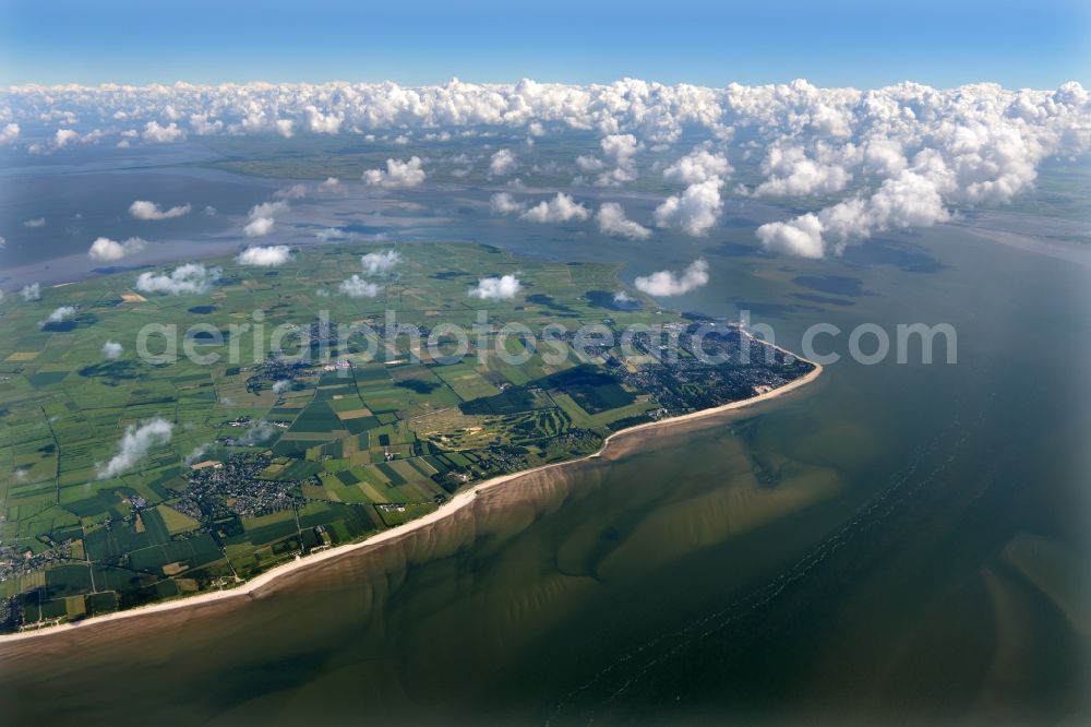 Aerial photograph Nieblum - Coastal area of the North Sea - Island Foehr in Nieblum in the state Schleswig-Holstein