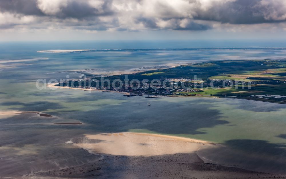 Föhr from above - Coastal area of the North Sea - island in Foehr in the North Frisian Wadden Sea in Schleswig-Holstein