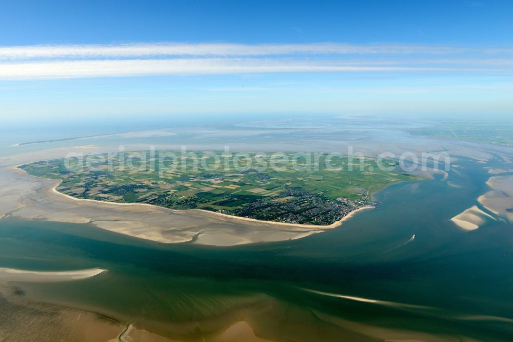 Aerial photograph Föhr - Coastal area of the Nordsee - Island in Foehr in the state Schleswig-Holstein