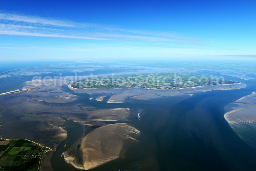 Aerial image Föhr - Coastal area of the Nordsee - Island in Foehr in the state Schleswig-Holstein