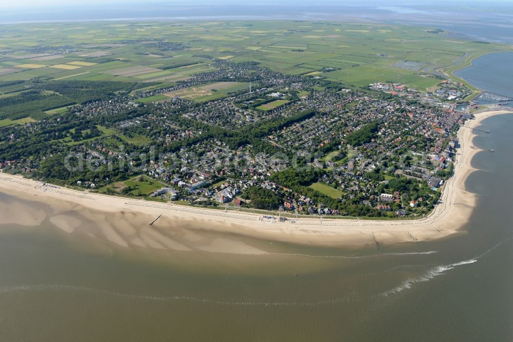 Aerial photograph Föhr - Coastal area of the Nordsee - Island in Foehr in the state Schleswig-Holstein