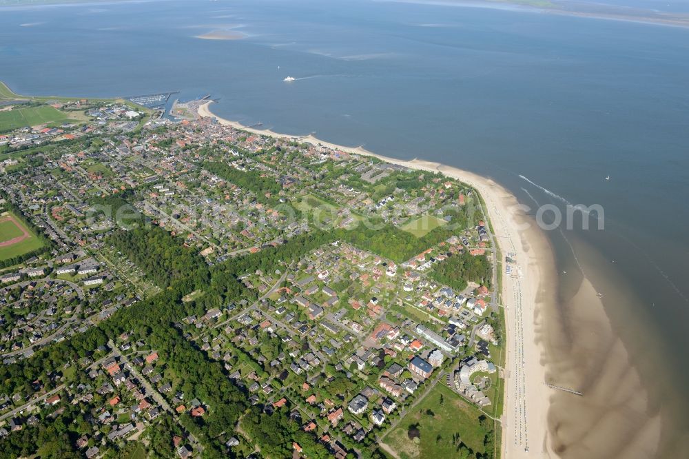 Föhr from the bird's eye view: Coastal area of the Nordsee - Island in Foehr in the state Schleswig-Holstein