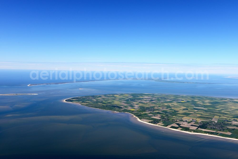 Aerial image Föhr - Coastal area of the Nordsee - Island in Foehr in the state Schleswig-Holstein