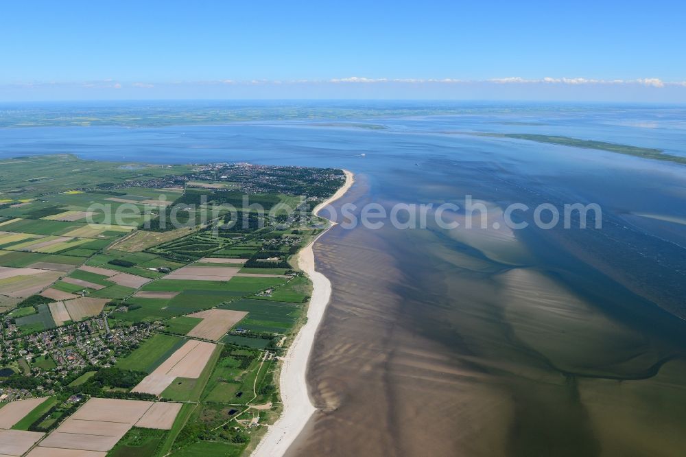 Föhr from the bird's eye view: Coastal area of the North Sea - Island in Foehr in the state Schleswig-Holstein