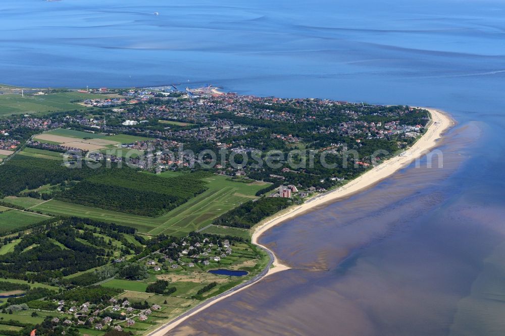 Aerial image Föhr - Coastal area of the North Sea - Island in Foehr in the state Schleswig-Holstein