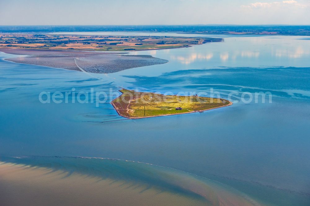 Aerial image Hallig Südfall - Island in Hallig Suedfall in the state Schleswig-Holstein, Germany