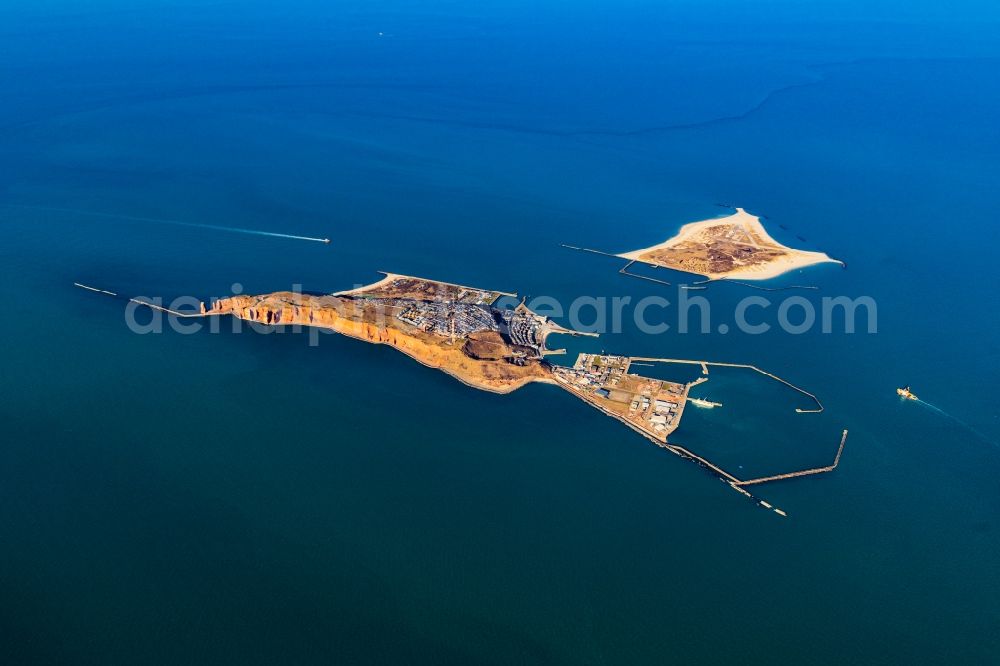 Helgoland from above - Coastal area of the North Sea - Island Helgoland with the Lummen rock in the state Schleswig-Holstein